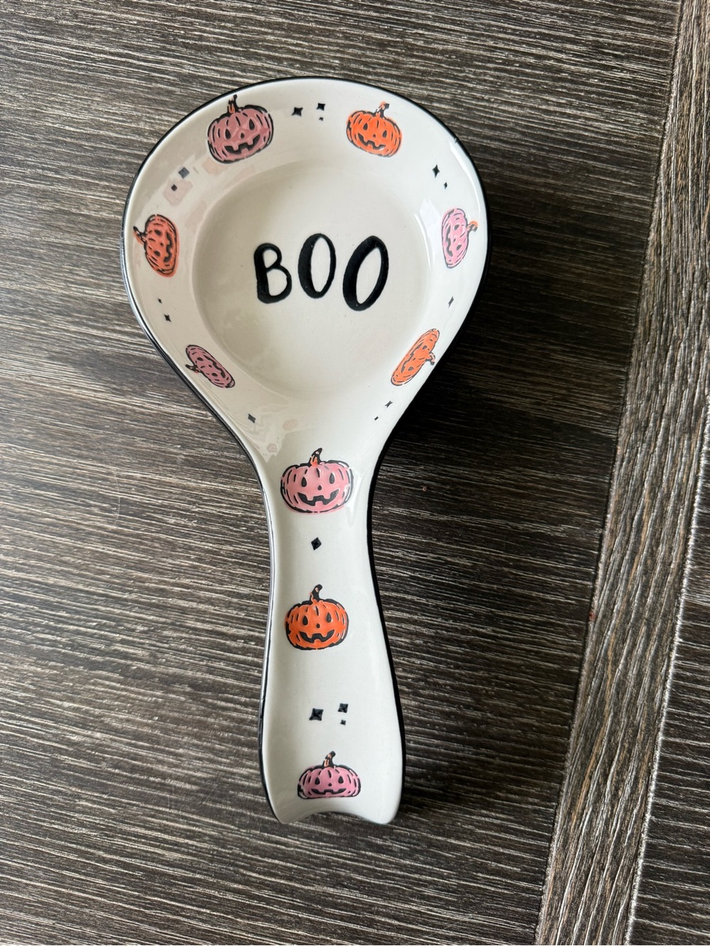 NWT Ceramic Halloween BOO pumpkin Spoon Rest
